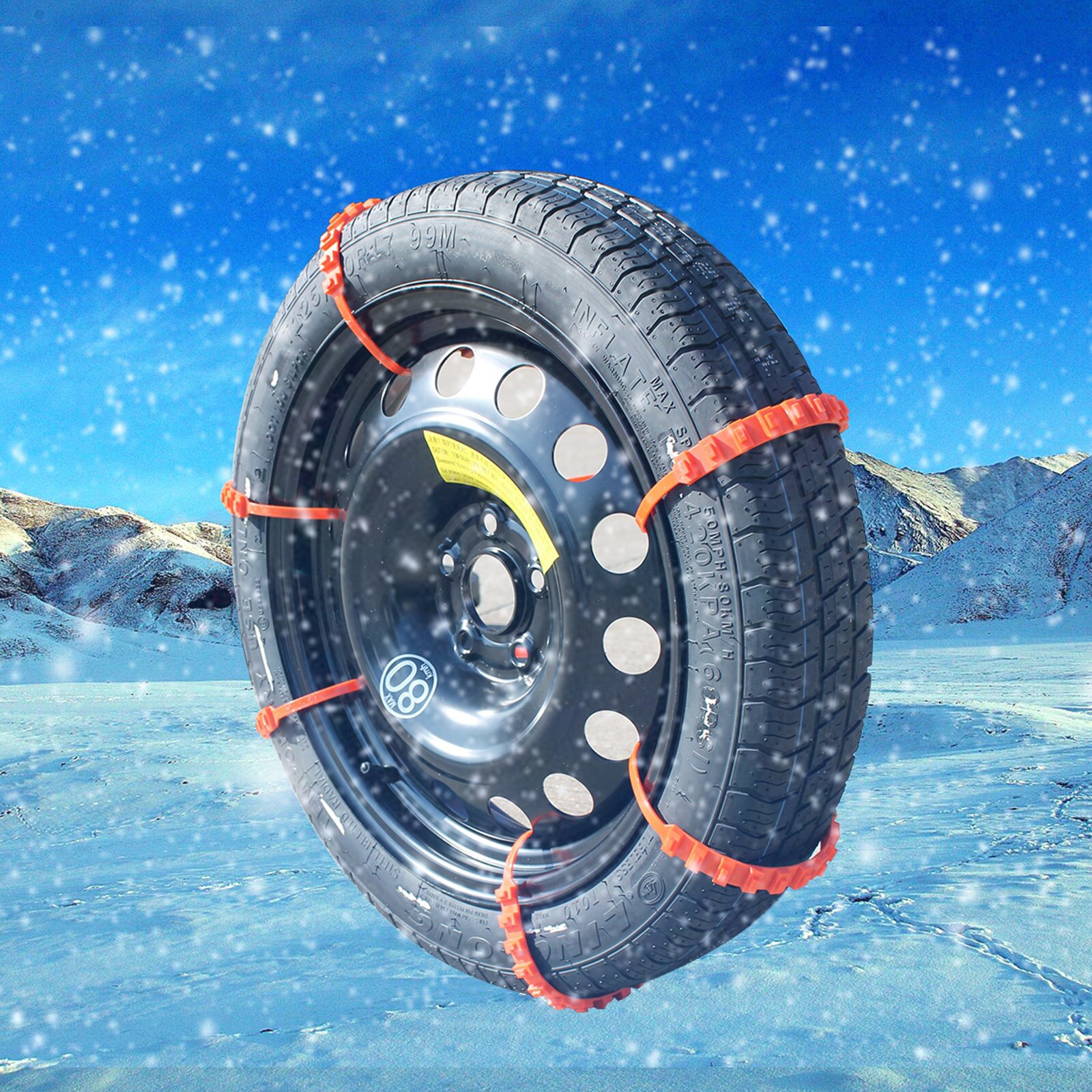 10x Snow Chains Tire Traction Chain Emergency Tire Straps for Cars/SUV/Truck/ATV