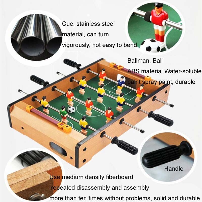 34.5 * 21.5 * 8CM Mini Wooden Indoor Table Football Table Soccer Tables Tabletop Double Football Table Football Game
