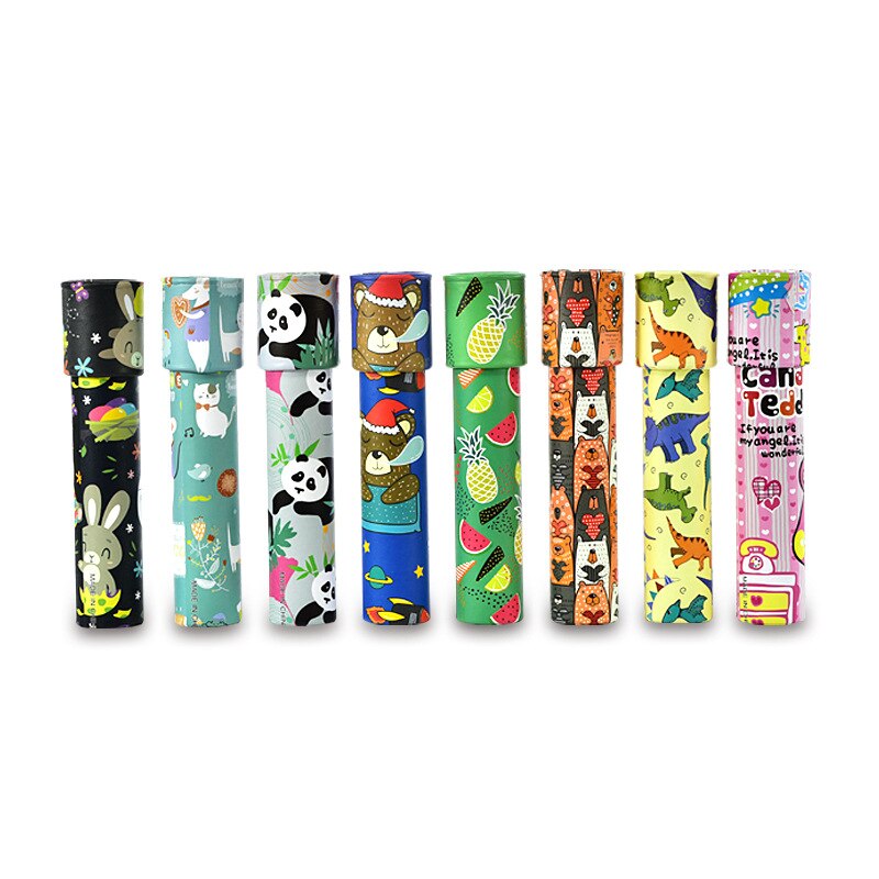 Cartoon Dieren 3D Papieren Kaart Magische Draaien Caleidoscoop voor kids Kleurrijke Wereld Caleidoscoop Kinderen Educatief Speelgoed