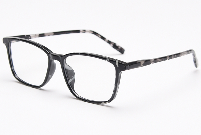 Kachawoo TR90 thin frame square glasses men black brown grey acetate glasses frames women optical eye-wear unisex decoration: pattern with clear