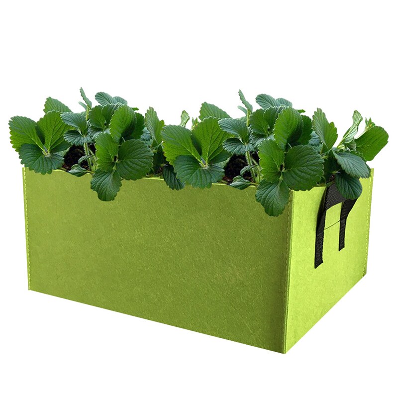 Prostokątna torba robić sadzenia filcowy kwiat roślina powiększająca torba pojemnik na rośliny robić ziemniaków pomidor warzywa roślina kwiaty garnek z uchwytami: zielony