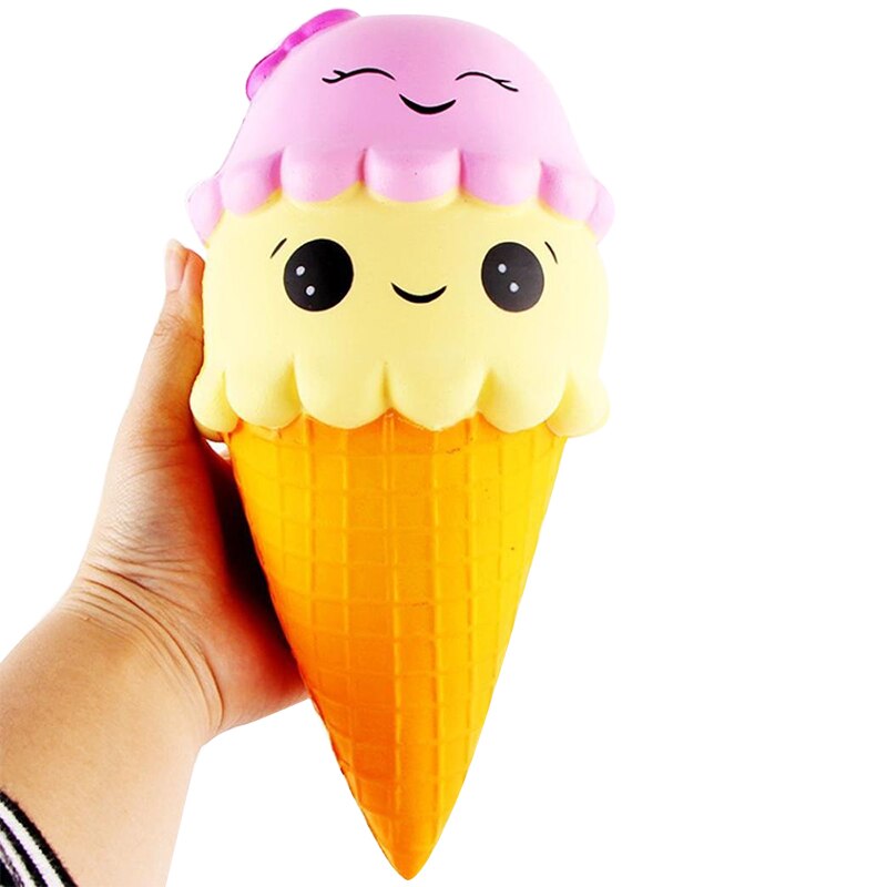 Dubbele Smiley Ijs Kawaii Squishies Langzaam Stijgende Zachte Squeeze Verlichten Druk Squishy Brood Speelgoed Telefoon Decor