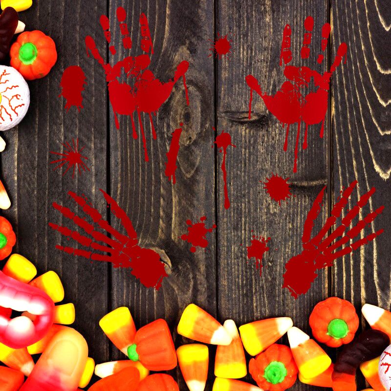 Halloween blood handprint Wall Sticker festival Home Decor Decals Wallpaper Window glass decoration Halloween sticker