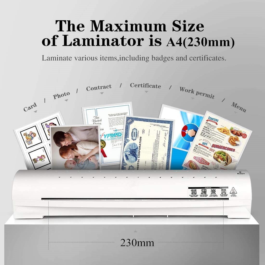 Thermal Laminator Machine for A4/A6 Laminating Machine with Two Roller System Faster Warm-up Quicker Laminating for Home Office