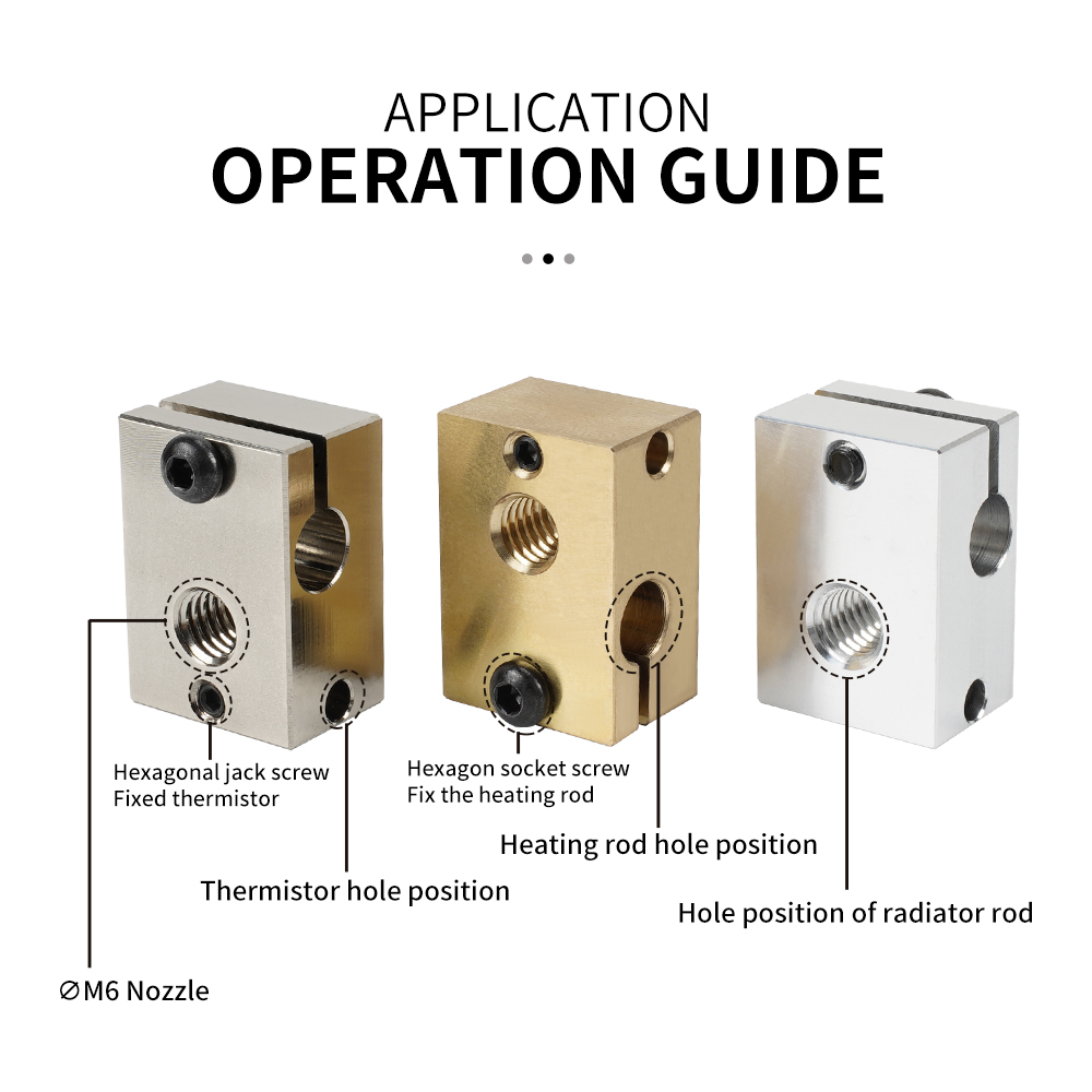 Extrudeuse J-head Hotend pour imprimante 3D, 1 pièce, blocs chauffants, cuivre plaqué laiton, aluminium, E3D V6 metropolitan nights, PT100 E3D V6