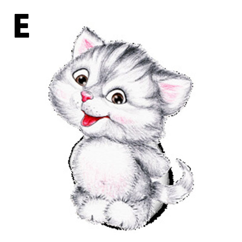 Cute Cat Toilet Sticker For Wc Washroom Decoration Diy Cartoon Kitten Animal 3D Wall Mural Arts Pvc Home Decorative Stickers: 05
