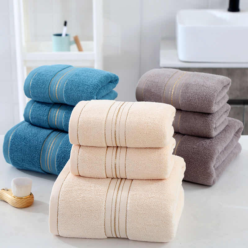 Volwassen Driedelige Handdoek Badhanddoek Set, Hoge Absorptie Badhanddoek, Strandlaken