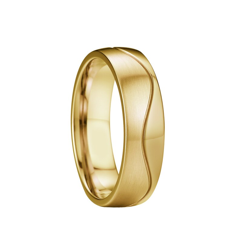 Golden lover's sea wave alliance par vielsesringe til mænd og kvinder valentin jubilæum ægteskab fingerring: 13 / P1418fy mænd