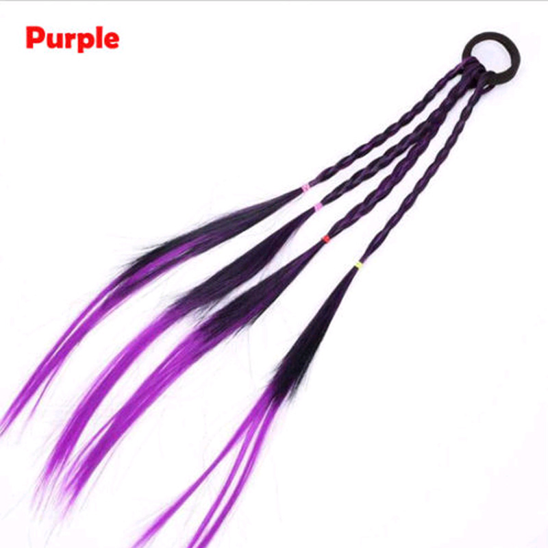 Women Ladies Braided Synthetic Hair Plaited Plait Elastic Headband Female Colorful Wigs Ponytail Hairband Wig Hair Accessories