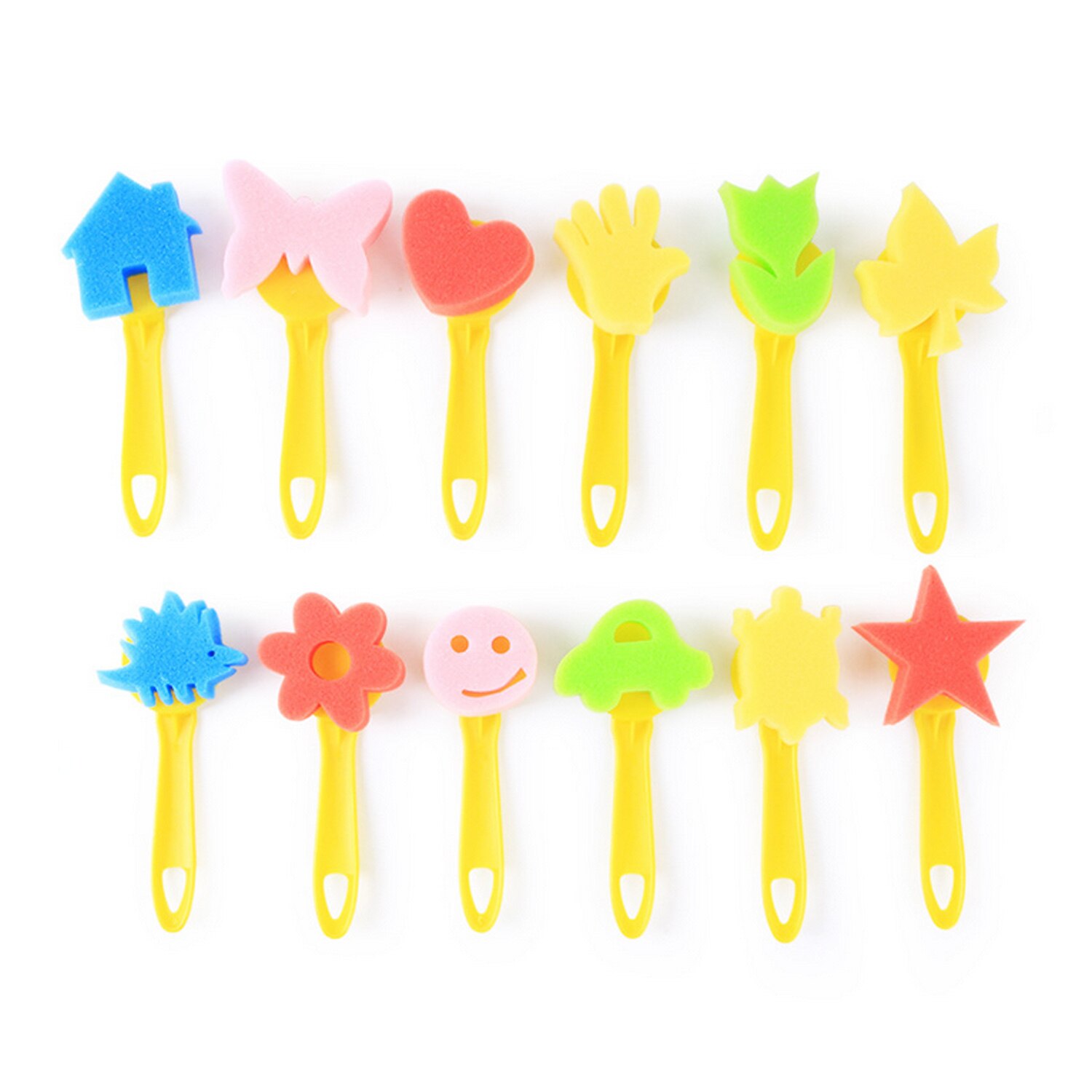 12 STUKS Foam Spons Penselen Set DIY Schilderen Gereedschap voor Kids Kinderen Studenten Thuis Kleuterscholen Klaslokaal