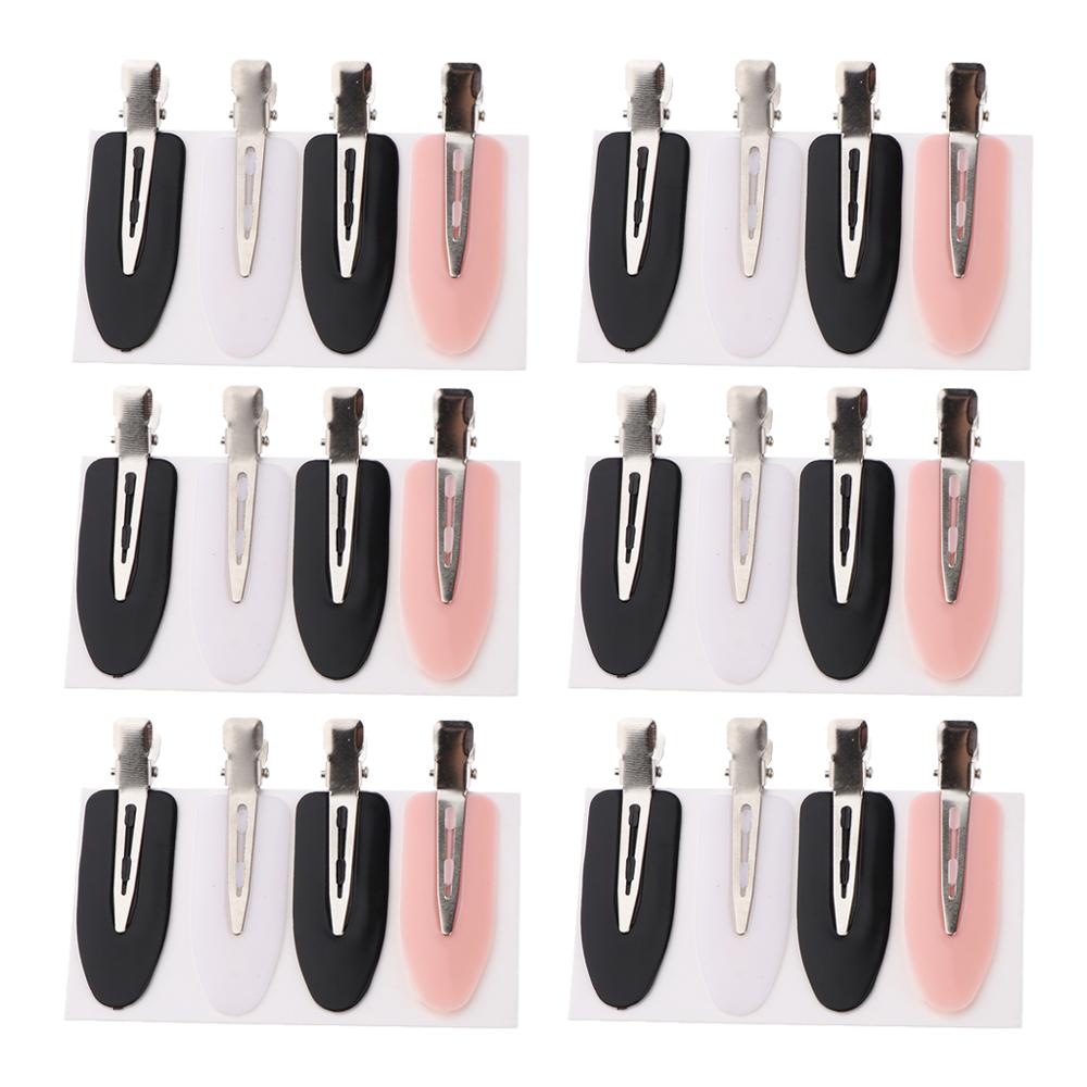 Pinzas para el pelo sin flequillo dobladas, pasadores para el cabello sin , Clips para rizos, pasador para maquillaje, accesorios de salón de peinado, 12 Uds.: 24pcs