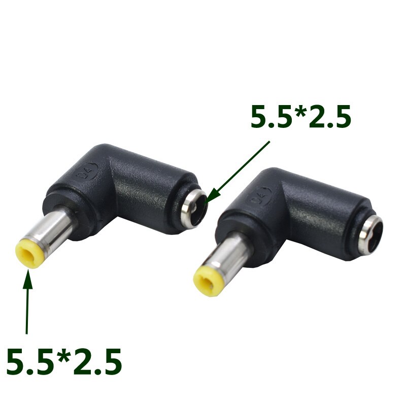 1/2/5Stck DC Energie Konverter Stecker 5,5 x2.5/5.5*2,5mm Weibliche Drehen zu 90 grad 5,5x2,5/5,5*2,5 Verbinder Adapter Stecker