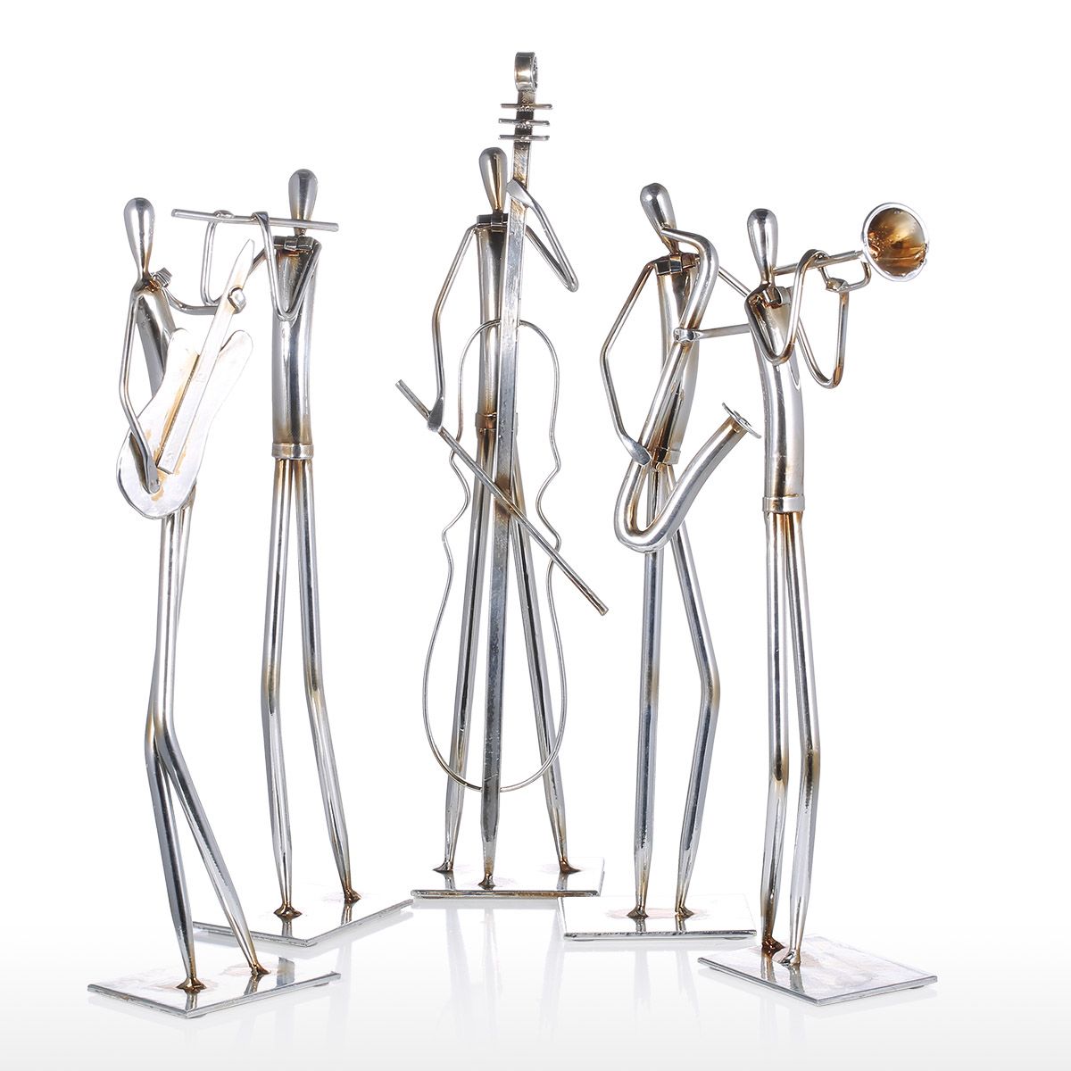 Orkest Trompet Tooarts Metalen Sculptuur Ijzeren Sculptuur Abstracte Sculptuur Moderne Sculptuur Band Instrument Thuis Decoratie
