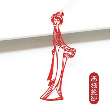 Metalen blauw en wit porselein chinese klassieke stijl paperclips grappige kawaii bladwijzer briefpapier markeerclip kinderen: En