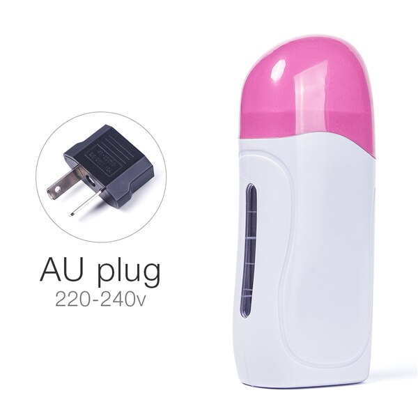 Single Handheld Depilatory Wax Hair Removal Machine with EU/US Plug Portable Epilator Roll On Depilatory Heater: PINK AU