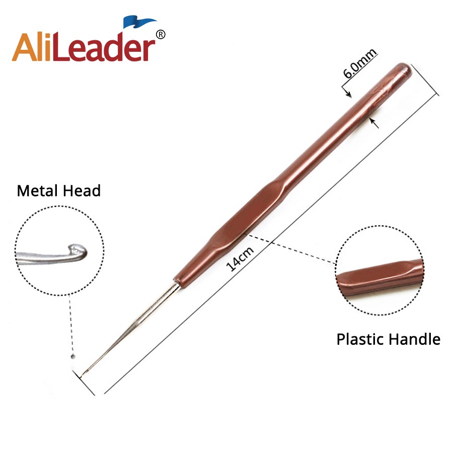 Alileader Haaknaald 0.5 &quot;0.6&quot; 0.7 &quot;0.8Mm Micro Haak Naalden Voor Pruik Maken Gereedschap Aluminium Haak-Naald Voor Haarverlenging Gereedschap