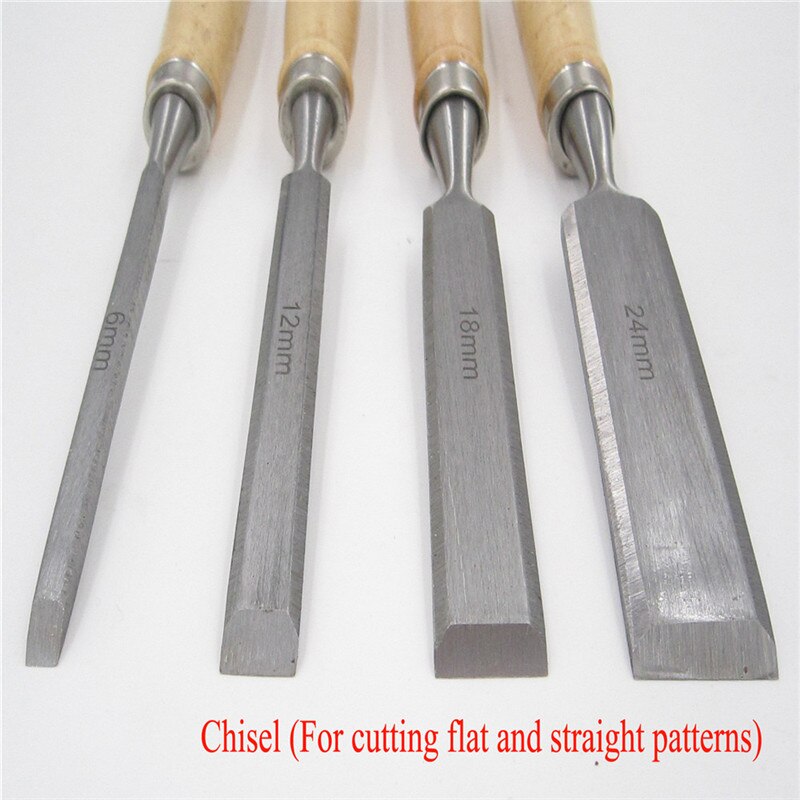 1Pcs Woodwork Wood Carve Woodcarve Gouge Chisel Sculpture Craft Woodcut Art Artist Carpenter Chip Carpentry Mortise Sculpte: Flat Chisel / 24mm