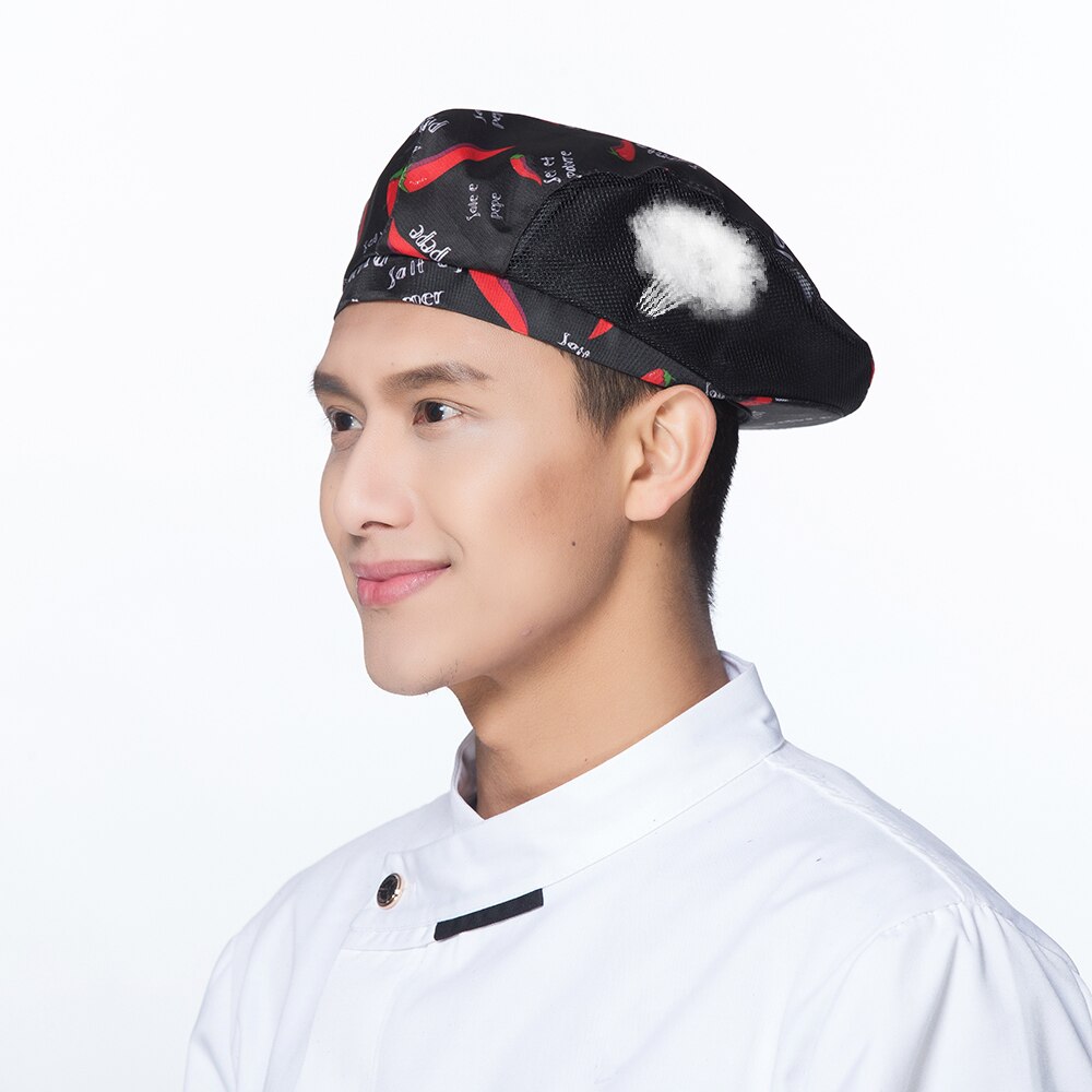 Unisex Chef Hat Food Service Cap Breathable Mesh Cap Restaurant Kitchen Coffee Shop Bar Hotel Baking Waiter Work Hat
