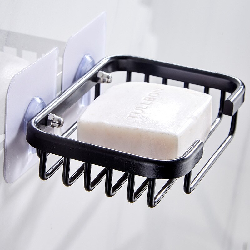 Porte-savon en aluminium multi-usages, sans poinçon, étagère de drainage, conteneur mural pour savon, accessoires de salle de bains et de cuisine