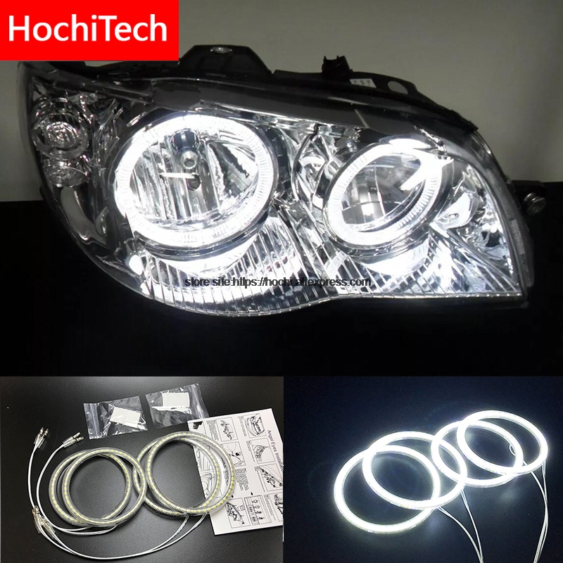 HochiTech voor Fiat Albea 2005 Ultra bright SMD witte LED angel eyes 2600LM 12 v halo ring kit dagrijverlichting DRL