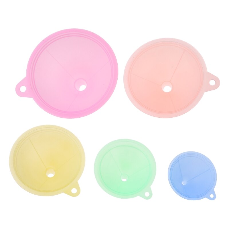 5 st färgglad plasttratt liten medelstor variation flytande olja köksset