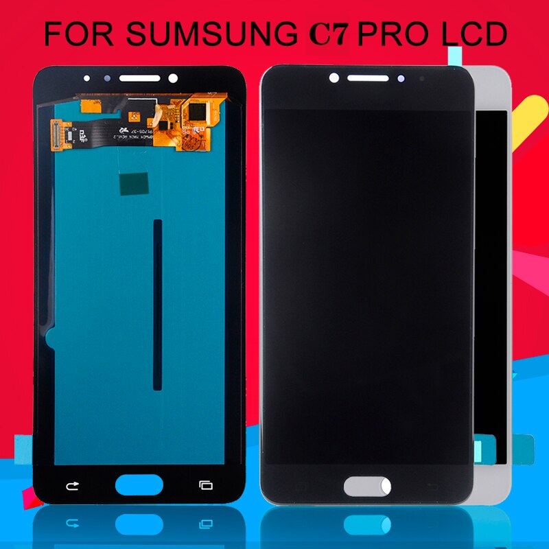 Dinamico Amoled Voor Samsung Galaxy C7 Pro Lcd Touch Screen Digitizer Vergadering C7010 -C7010Z C7pro C7 Display
