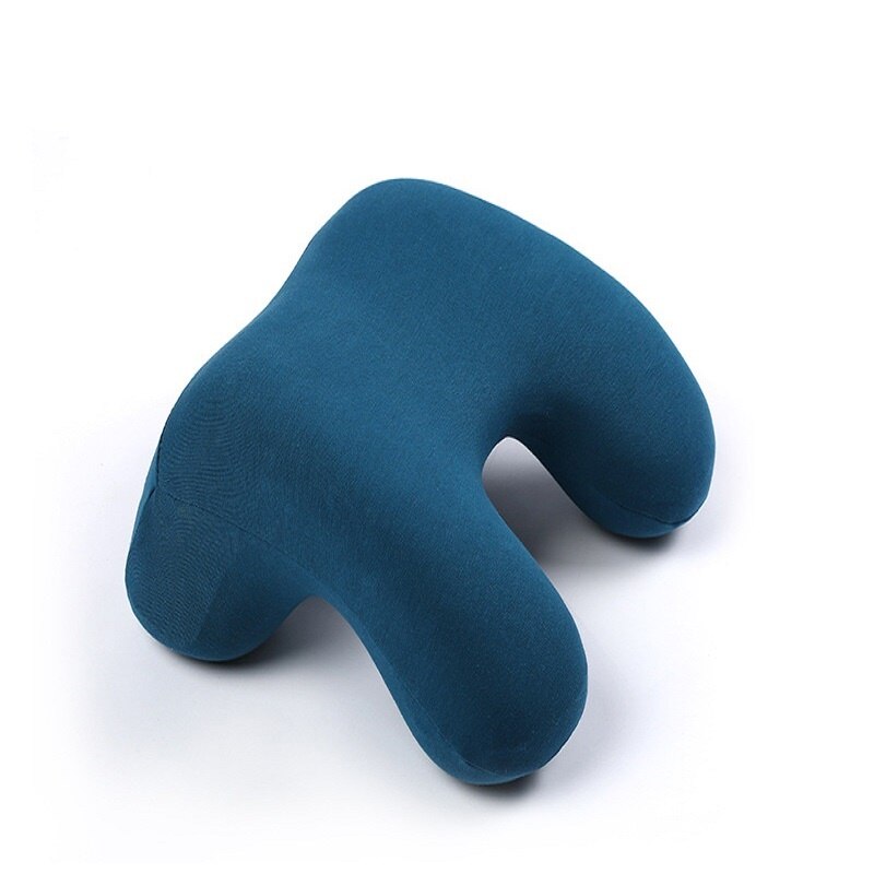 Travel Artifact Nap Pillow Ergonomic Portable Memory Foam Office Car Sleeping Train Plan Sleep Multifunctional Nap Pillow: blue