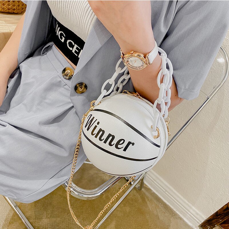 Korea Ulzzang Casual Chic Grote Capaciteit Vrouwen Tas Shopper Tas Pu Basketbal Harajuku Messenger Bag Zoete Vrouwen Schoudertas: Whtie