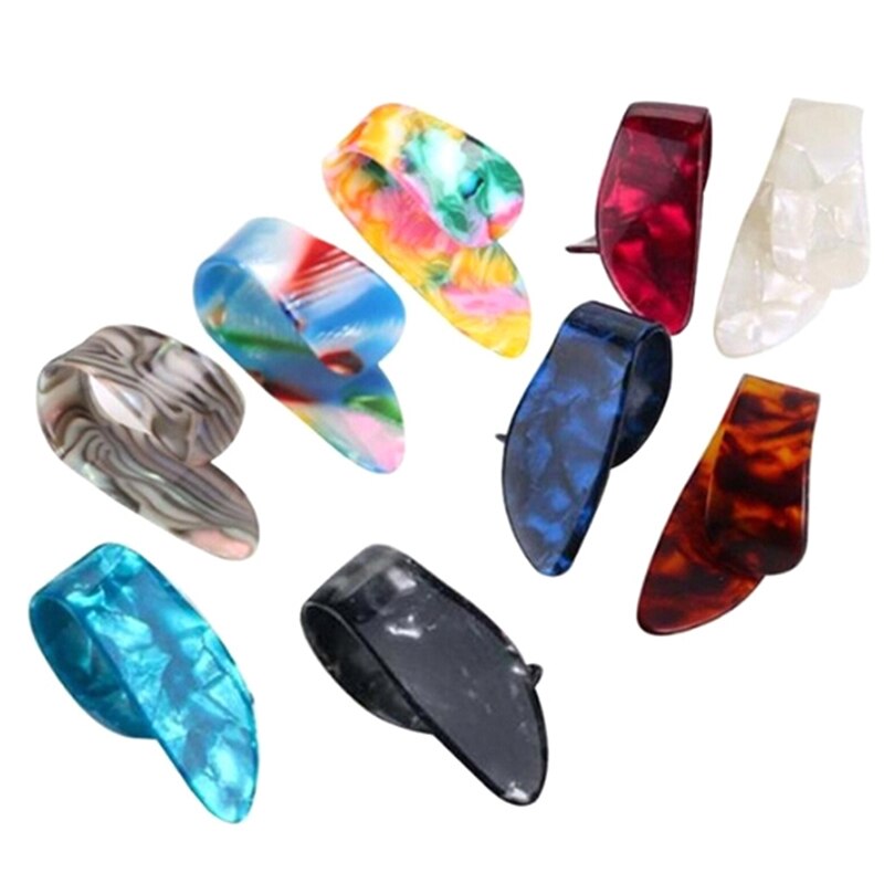Púas de guitarra con dedo pulgar 4 Uds., púas de tubo para guitarra acústica eléctrica de bajo, Color aleatorio: A1