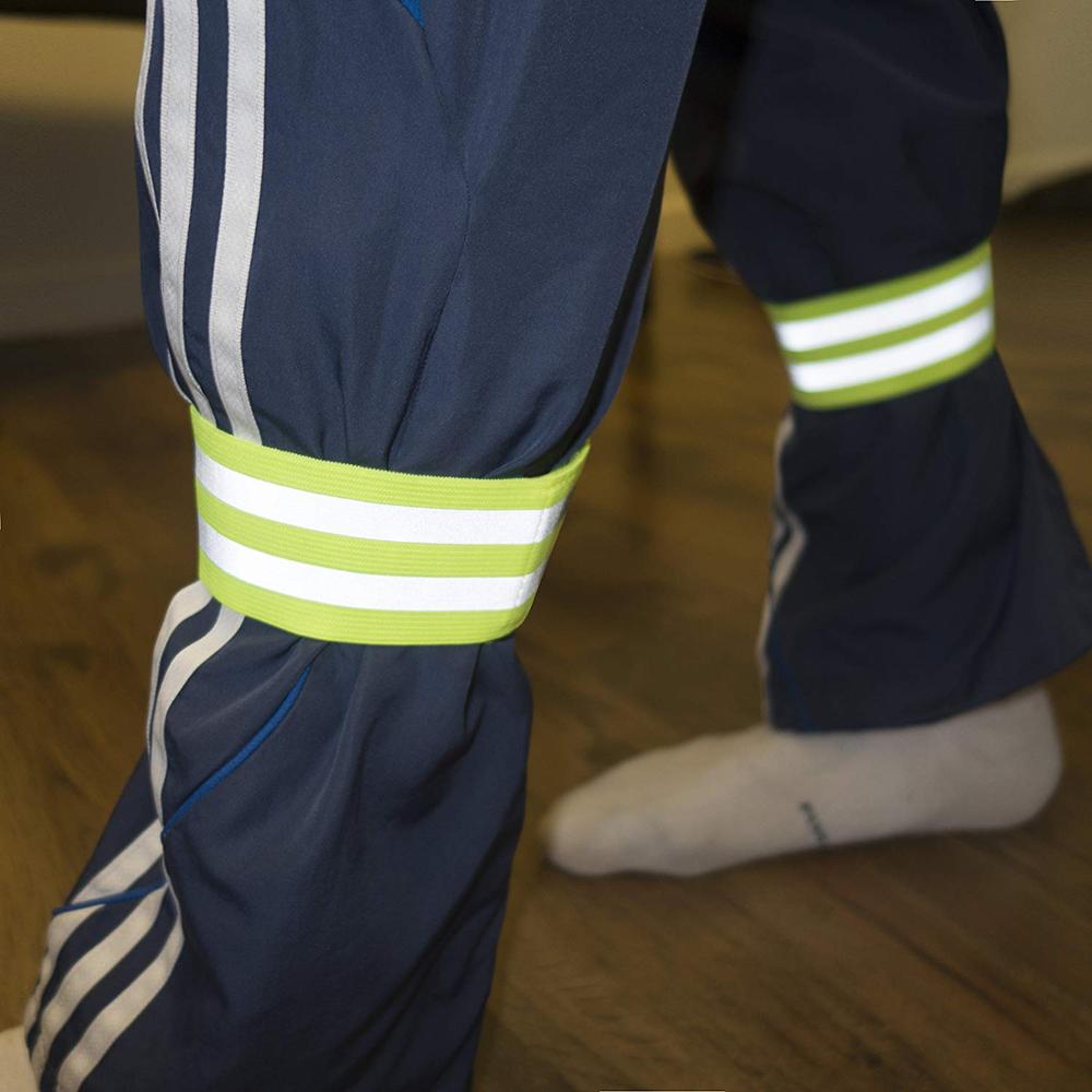 2Pcs Reflective Bands Safety Flashing Armband Belt Glow in the dark Bracelet for Night Jogging Walking Biking Cycling Running