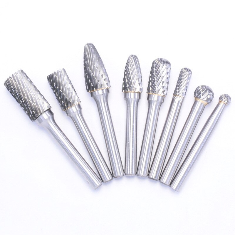 8 Stks/set 6Mm-12Mm Tungsten Carbide Burr Bit Cnc Graveren 1/4 "Rotary Cutter Bestanden 8 Stks/set 6Mm-12Mm Tungsten Carbid