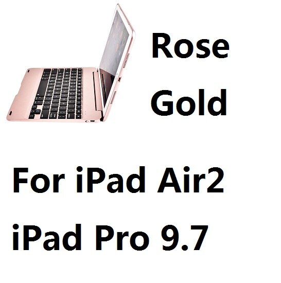 Hstnbveo Voor Ipad Air 2 Pro 9. 7 Opvouwbaar Wireless Bluetooth Keyboard Case Voor Ipad Air 1 Stand Toetsenbord Voor Ipad 9.7 Inch: Rose Gold 2