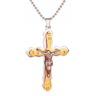 Christian Jesus Cross Crystal Hanger Ketting Roestvrij