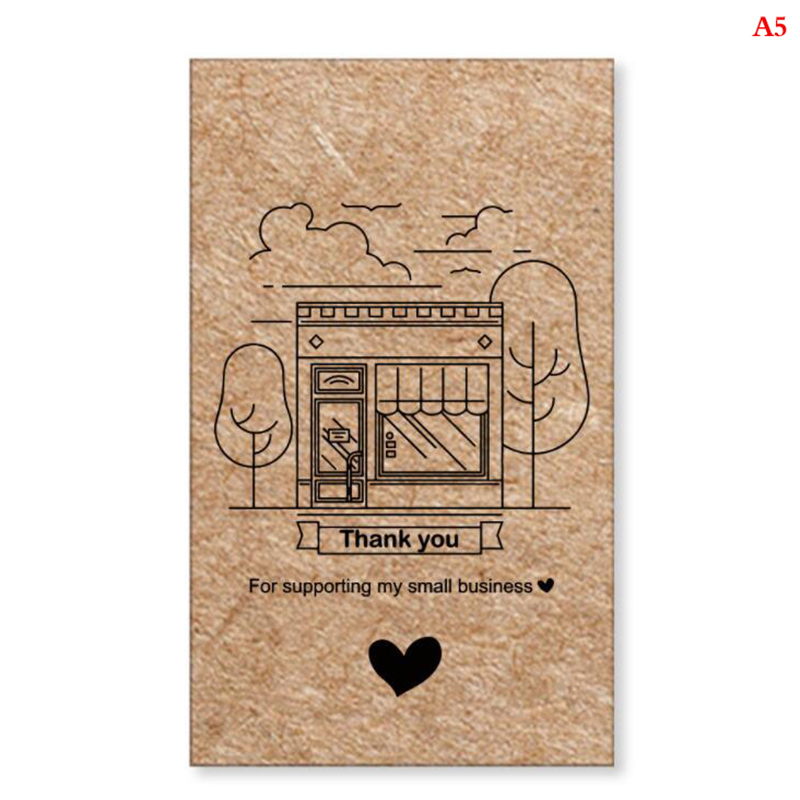 30pcs/bag Thank You for Your Order Cards 3D Kraft Paper Thanks Greeting Card Appreciation Cardstock for Small Business Sellers: A5