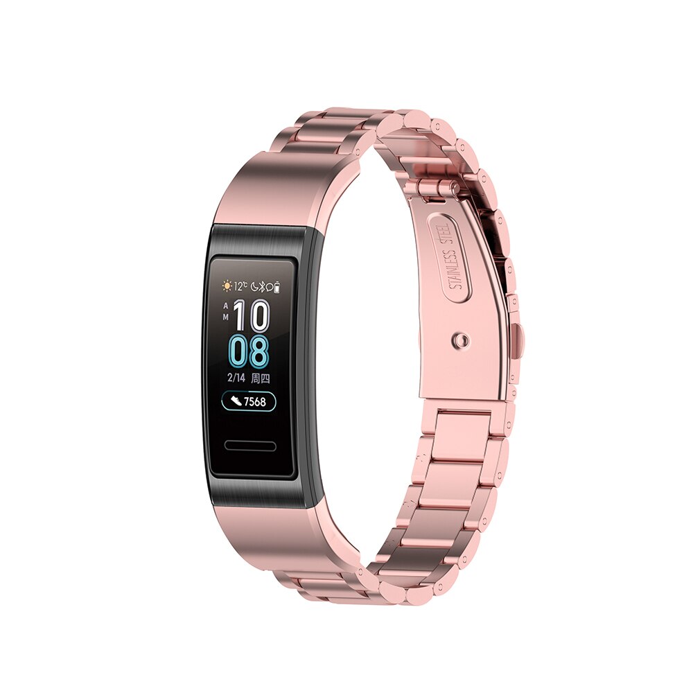 Bracelet Rose en métal Rose pour Huawei Band 4 Pro Bracelet pour Huawei Band 3 Pro Bracelet de montre en acier inoxydable bracelets avec outil