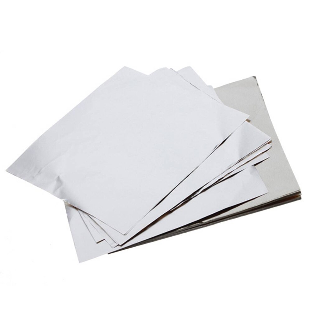 100Pcs Vierkante Snoep Pakket Folie Papier Chocolade Lolly Folie Wrappers Party Diy Embossing Verpakking Papier: Silver