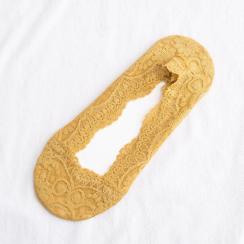 Silicone Shallow Women Socks Lace Slipper Ankle Socks Invisible Seamless Low Cut Boat Socks For Female Ladies Casual Calcetines: 02
