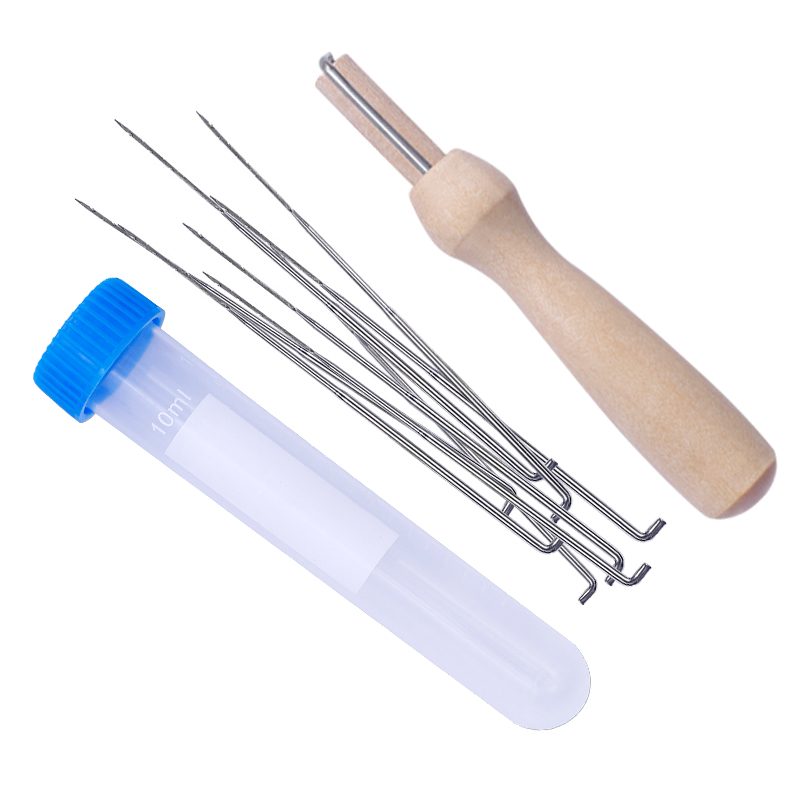 18Pcs 3 Sizes Felting Needles Artesanato Wool Felt Pocked Needles Set DIY Craft Felt Tools with Wood Handle with Bottle