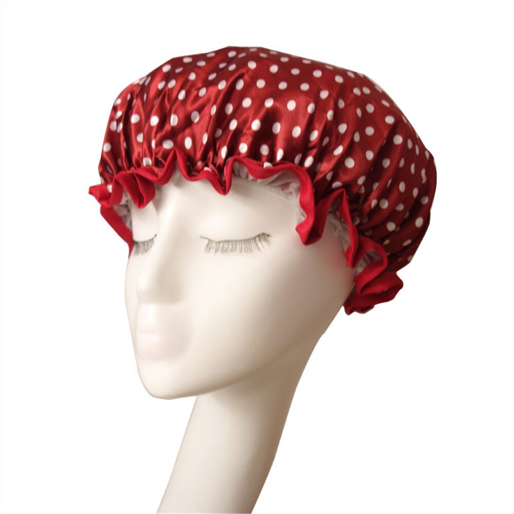 1 PC. cute thick shower caps Colorful bathroom shower caps hair Cover double waterproof shower cap for women