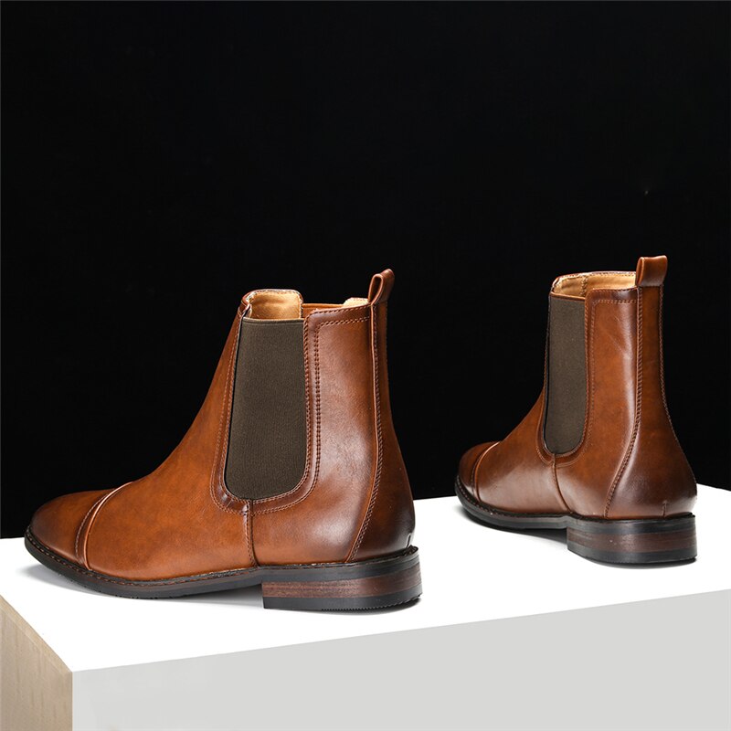 YEINSHAARS Britischen Trend Neuen Spitzen Stiefel Niedrigen absätzen Chelsea Stiefel herren Stiefel Schuhe mit hohen absätzen
