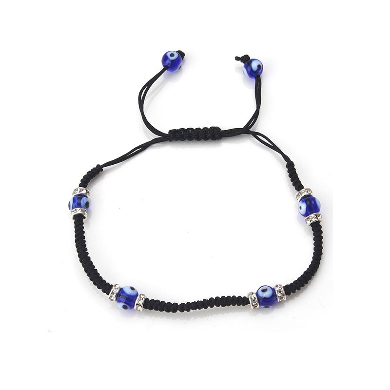 Lucky Eye Turkse Evil Eye Bead Gevlochten Armband Zwart Blauw Rood Touw Ketting Armband Verstelbare Voor Vrouwen Meisjes Handgemaakte Sieraden: 6