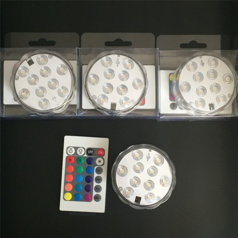 LED Multi Color Remote Controlled Waterproof Environmental Product Eco-friendly Submersible Lights for Aquarium, Pond, Wedding