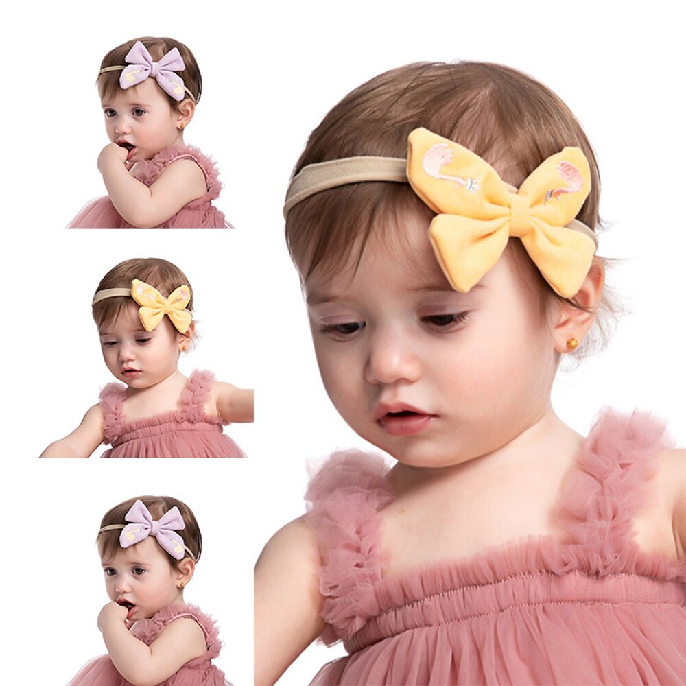 Swan Borduren Baby Haar Bogen Hoofdband Voor Meisjes Zachte Elastische Haarbanden Voor Kinderen Baby Haar Accessoires