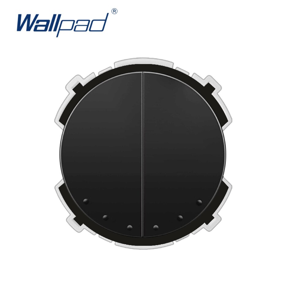 Wallpad-Interruptor de reinicio de 2 entradas, interruptor de cortina, función de obturador eléctrico, llave, solo combinación gratuita: Black