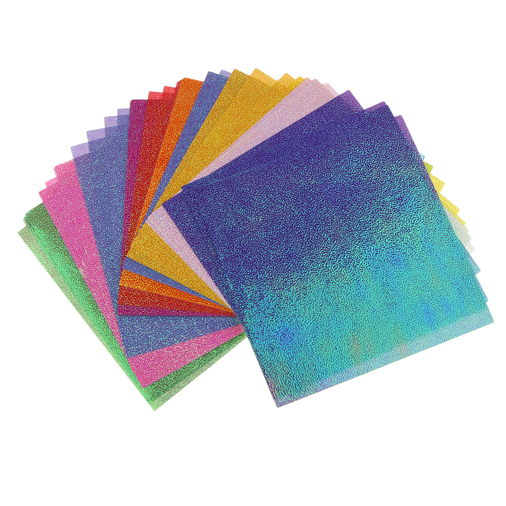 50 stk glitrende origami papir dobbeltsidet farve blandede farver  - 2.76 tommer firkantet let fold papir til begyndere