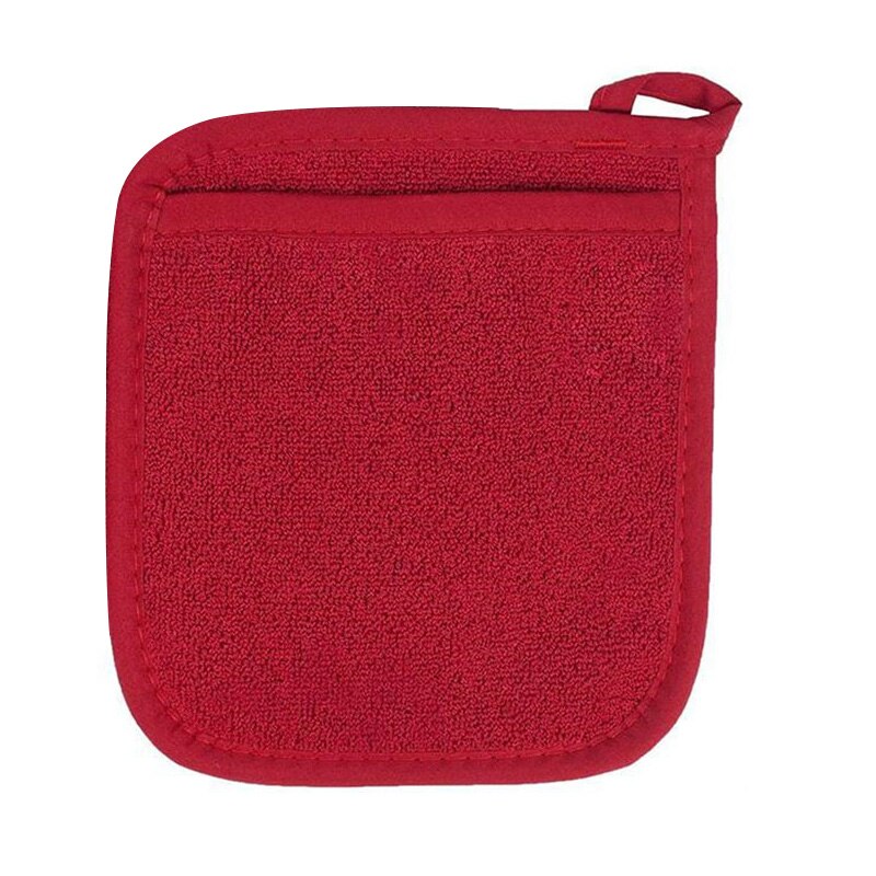 1/2PCS Microwave Oven Gloves Potholder Kitchen Terry Cloth Insulation Pad Gloves Mat for BBQ Bakeing Anti-Scalding Mitts: 1pcs Red