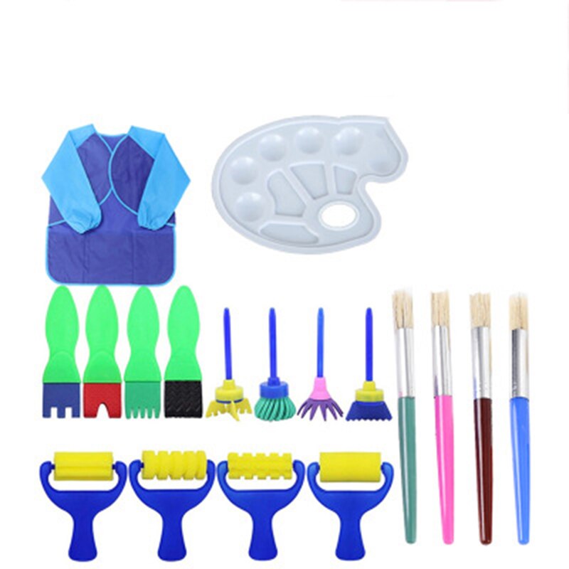 Cały zestaw pędzelków robić gąbek dla dzieci pędzel robić malowania dzieci graffiti dla dzieci zabawki edukacyjne malowanie zabawek: 18szt