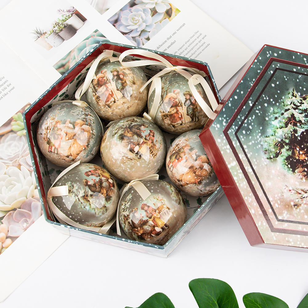 7PCS Christmas Balls Large Home Decoration Tree Balls Xmas Party Decor Christmas Spheres Christmas Tree Hanging Ornament