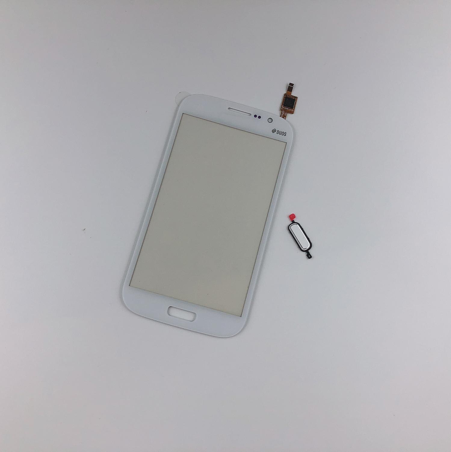 Digitalizador de pantalla táctil para Samsung Galaxy Grand GT i9082 i9080 Neo i9060 i9062 Panel de cristal frontal + cinta 3M + botón de inicio tecla de retorno