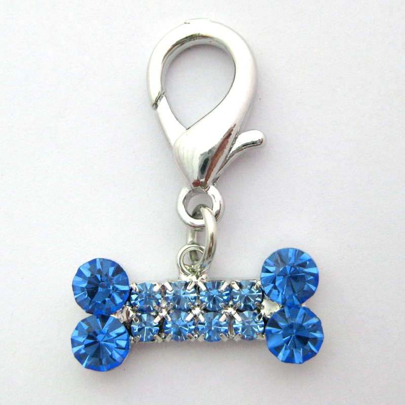 Kæledyrshund rhinestones ben charme vedhæng kat hvalp smykker halsbånd charme 2 farver